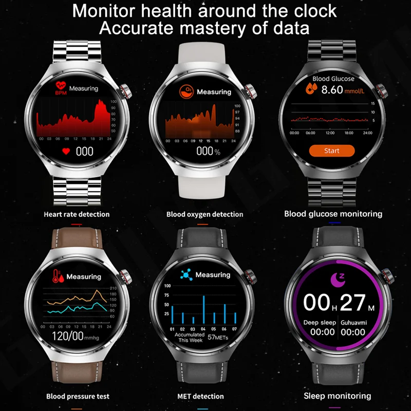 2023 NFC Smart Watch Bărbați GT4 POR 1.53-Inch de 360*360 HD AMOLED Touch Screen GPS Ceas Sport Barbati Inima Rata de Zahăr din Sânge Smartwatch4