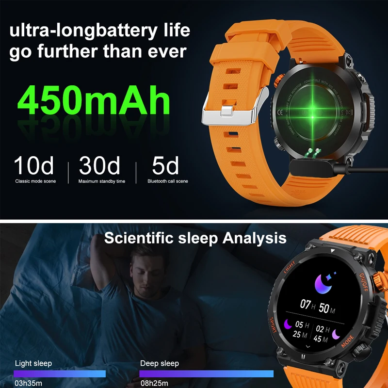 2023 Nou în aer liber smartwatch pentru bărbați BT Apel 1.46 inch busola monitor de ritm Cardiac somn tracker ceasuri 123+ modul sport Ceas Barbati4