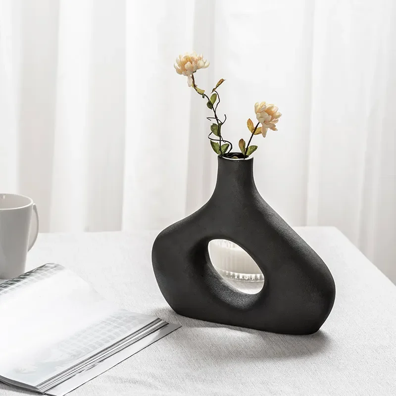 Art Vaza Stil Nordic Ceramice Moderne Aranjament De Flori Uscate Acasă Living Birou De Masă Decor Ornamente Vaze4