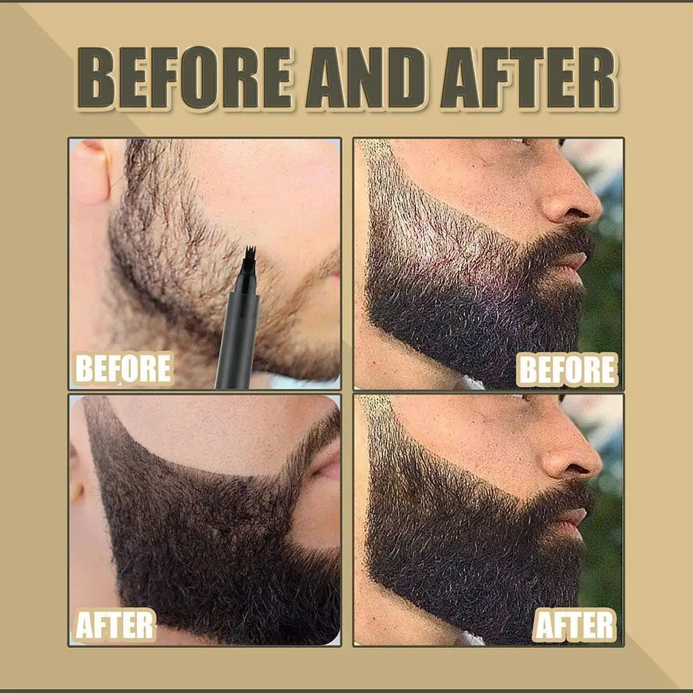 Barba Pen Frizer Creion Și Perie Barba Enhancer Durată de Colorat Reparații Barba Cosmetice rezistente la apa de Umplere Instrumente de Oameni B3Z04