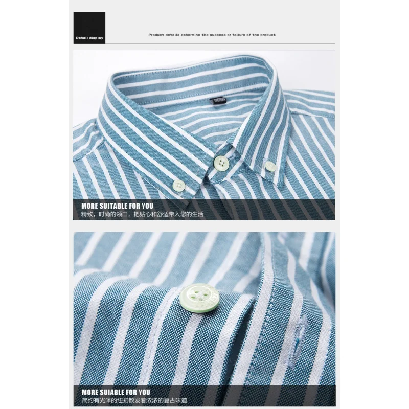 Bumbac Oxford cu Dungi, Carouri Longsleeve Shirt pentru Bărbați Cămăși de Înaltă Calitate Culoare Pură de Afaceri Button Up Shirt 8XL 7XL4
