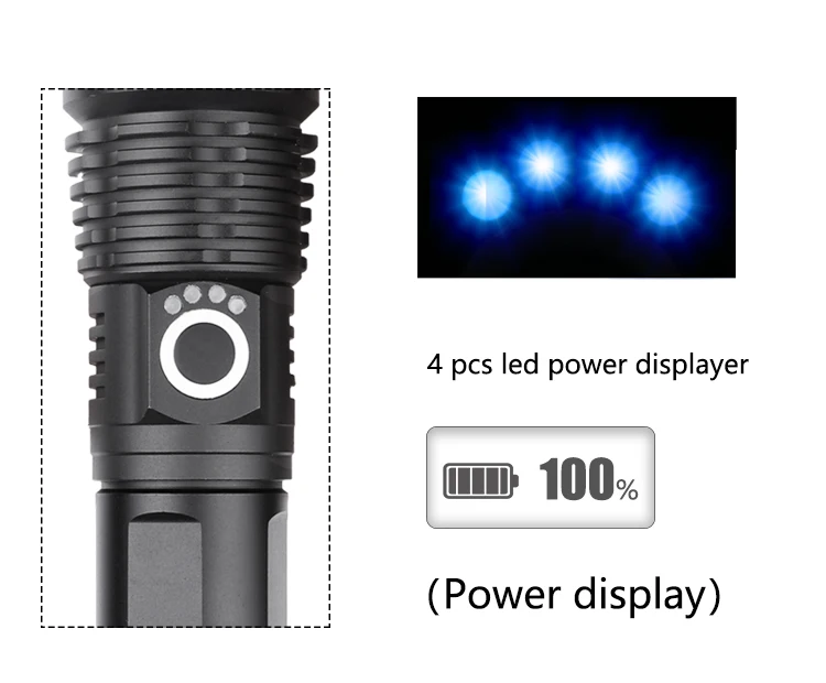 Cea mai Puternica Lanterna LED-uri USB Reîncărcabilă Lanterna XHP50 rezistent la apa 5 Moduri de Zoom 26650 18650 Baterie Vanatoare Camping4