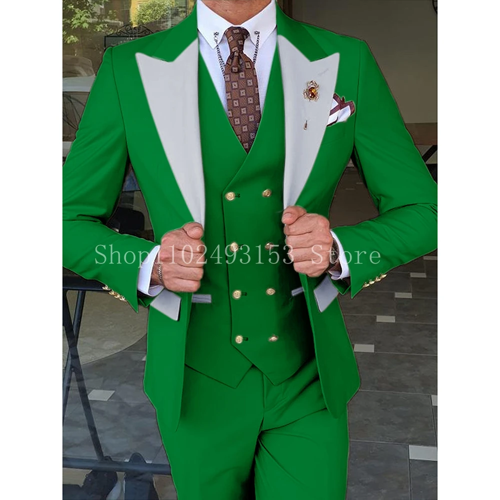 Cele Mai Recente Modele 2023 Costum Barbati Slim Fit De 3 Bucăți De Moda Elegant Formale Cavalerii De Onoare La Nunta Costume (Sacou+Vesr+Pantaloni)Terno Masculino4
