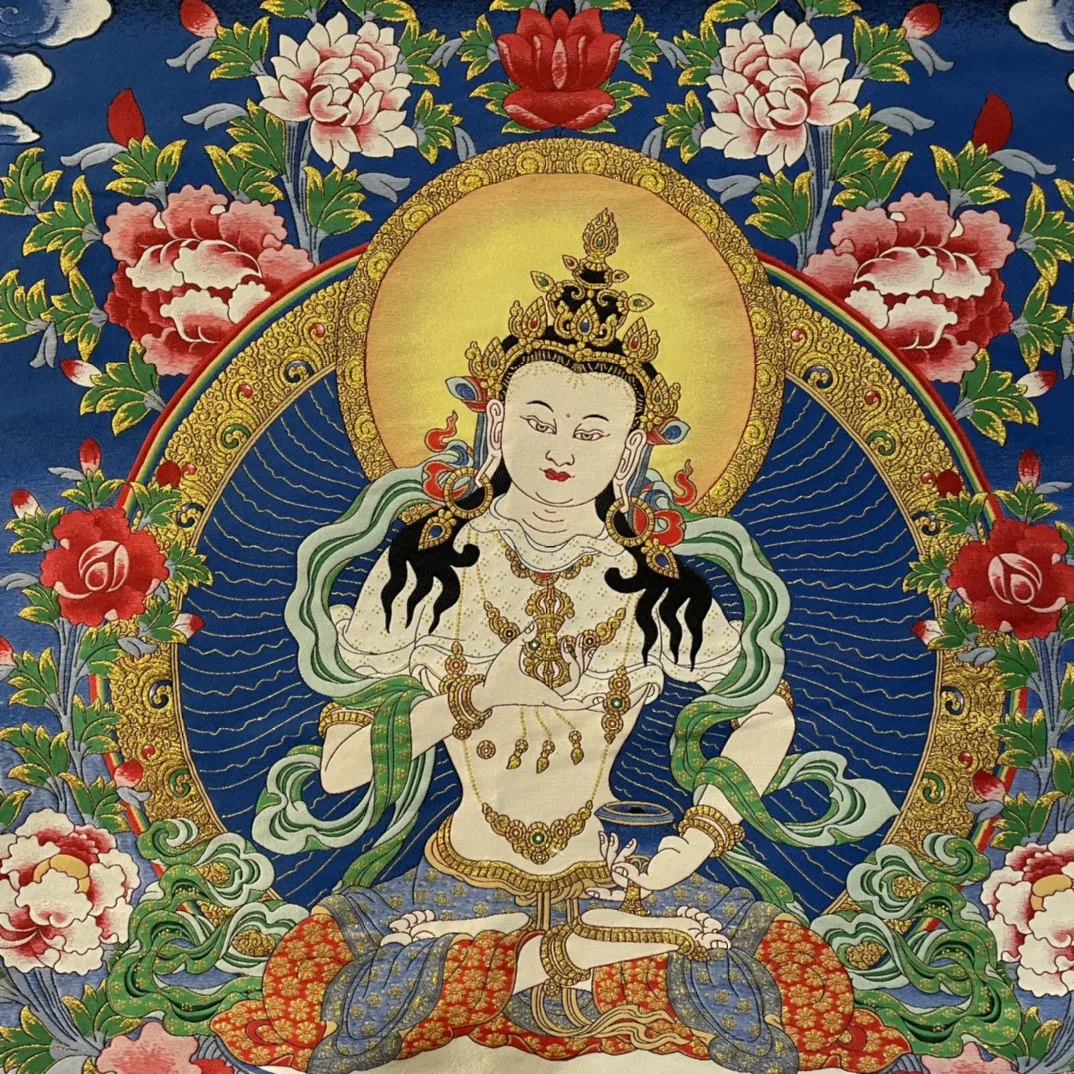 De înaltă precizie Thangka Broderie Bodhisattva Guanyin, dimensiune 50x70cm4