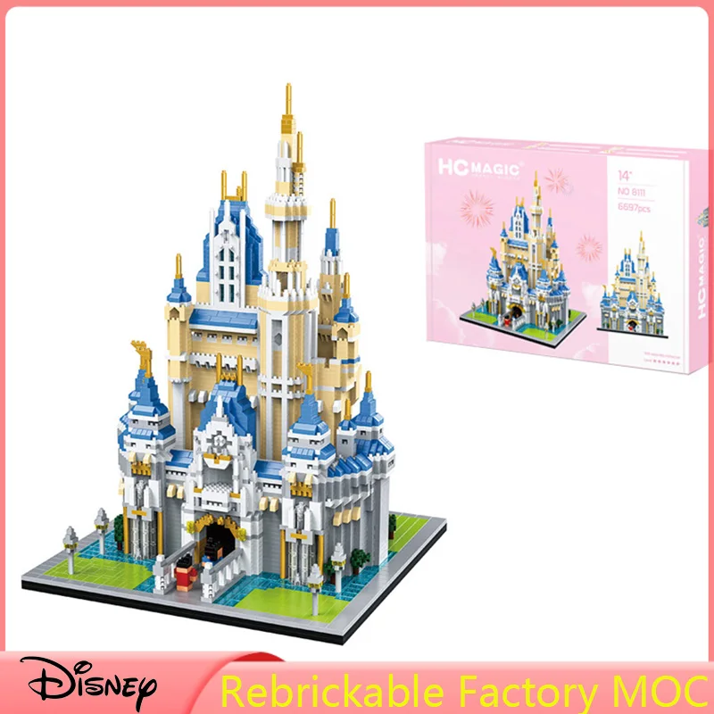Disney Magic Castle Mini Blocuri Mirco Model 3D 35cm Diamant Cărămizi de Construcție Printesa Castel de Vis Cifre pentru Cărămizi de Bricolaj, Jucarii4