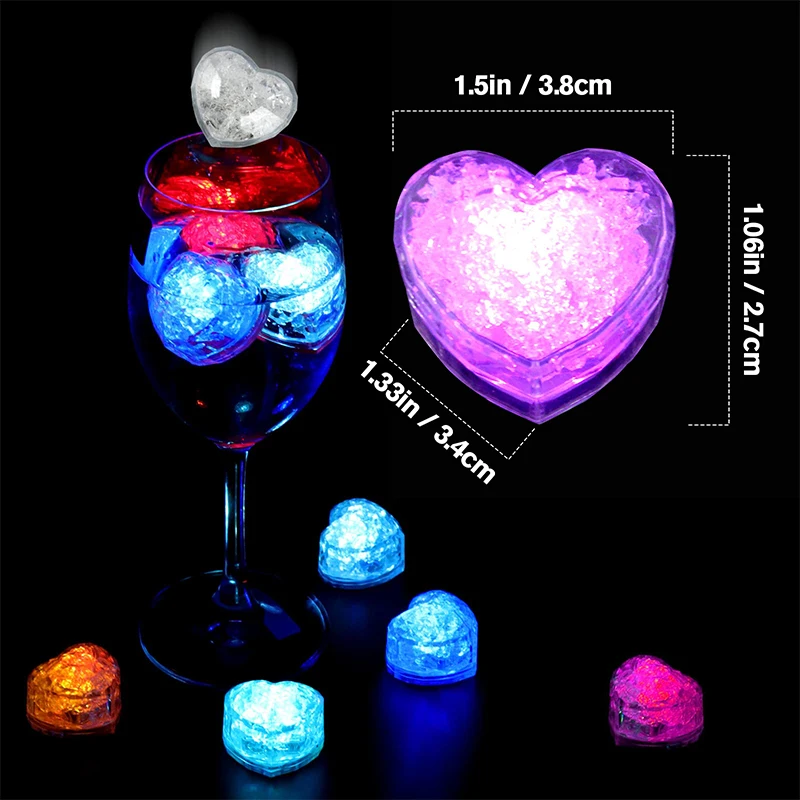 Inima LED Cuburi de Gheata cu Schimbarea de Lumini 12buc Multi Color Led Cuburi de Gheață pentru Băuturi LED Lumina Cuburi de Gheață pentru Băuturi Bar Club4