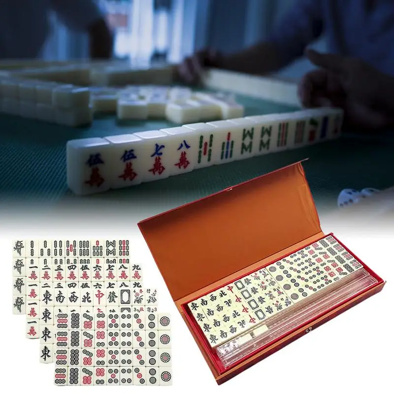 Majiang Mini Mahjong Chineză Set Cu Mini Mahjong 144 Dale De Turism Mici Mahjong Set Portabil Mini Mahjong Clasic Mahjong Parte4