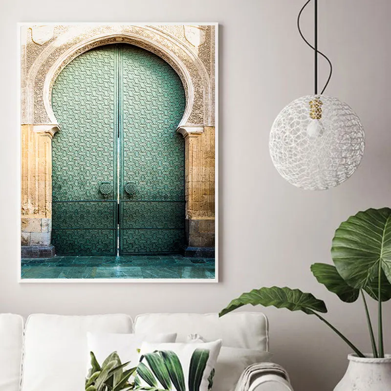 Maroc Ușa arabă Picturi Decorative Arhitectură Canvas Postere Islamic Perete Imagini de Artă Amprente pentru Living Decor Acasă4
