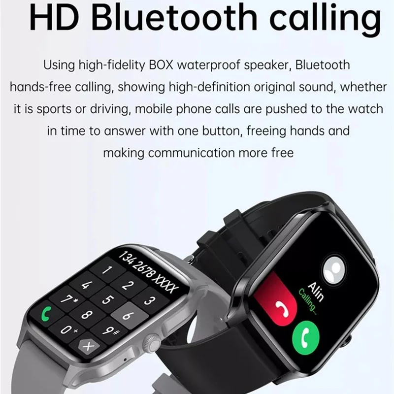 Noi HK23 Bluetooth Apel 1.85 Inch Split Screen Personalizat AI Voce Inima Rata de Tensiunii Arteriale de Oxigen Impermeabil Sporturi Ceas 20234