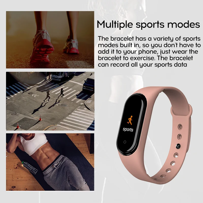 Noul Smart Band Bratara Ceas Tracker De Fitness Brățară De Culoare Touch Sport Heart Rate Monitor De Presiune Sanguina Bărbați Femei Android4