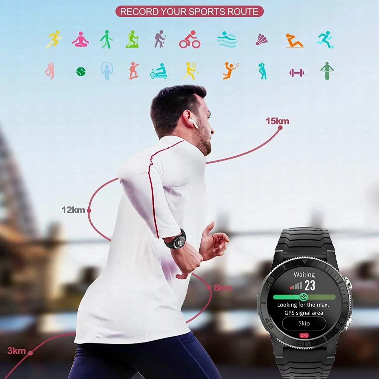 Omul Ceas Barbati Nou Smartwatch Încheietura mâinii CR130 Femei Monitorizare Sport în aer liber 2023 Impermeabil Rata de Inima de Poziționare GPS, Busola Inteligent4