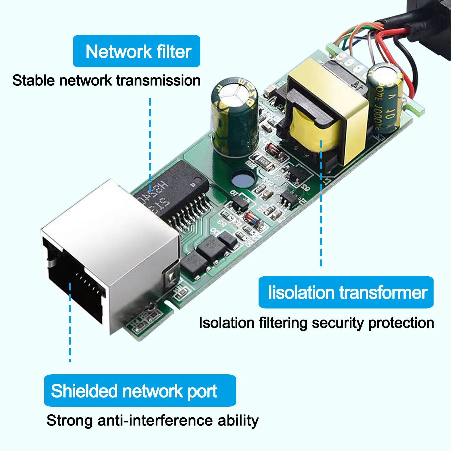 POE Splitter Adaptor Activ de Adaptare Separator de Cablu Modulul de Alimentare cu Injector Izolare 48V la 12V DC Pentru Video Și de Alimentare 1.2 a4