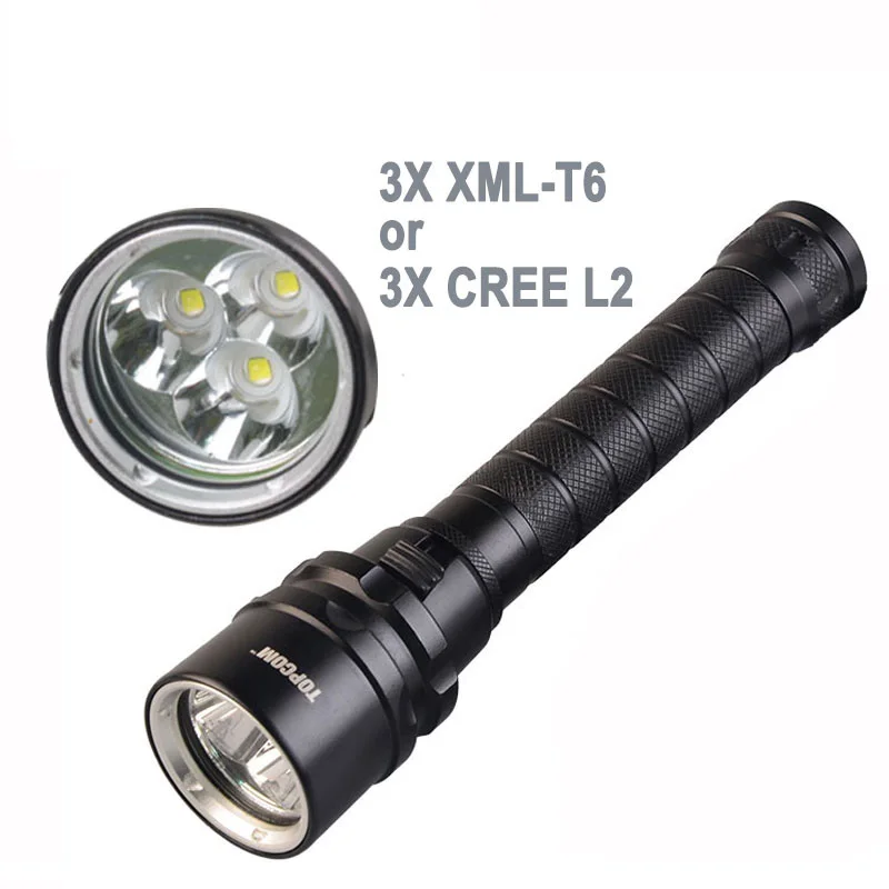 Profesionist de Scufundări Lanterna Puternic de 10W L2 T6 LED-uri de Scufundări Lanterna IP68 18650 Searchlight Înot Lumina Subacvatice 50m4