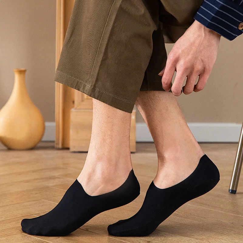 Urmați Picioare Șosete Sport Barbati Rularea Sosete Invizibile Pentru Bărbați 5 Pereche Anti-Alunecare, Șosete Bărbați Silicon Unisex De Culoare Solidă De Vară Șosete4