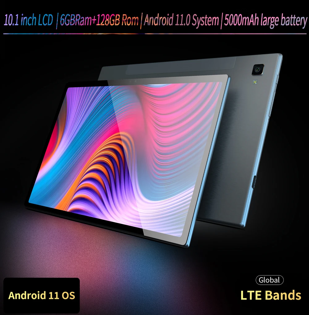 Versiune globală Tab 4G LTE de Rețea WiFi 10.1 Inch 6GB+128GB de Învățare Tableta de Clasă On-line HD Tablete Android 11 Bluetooth4