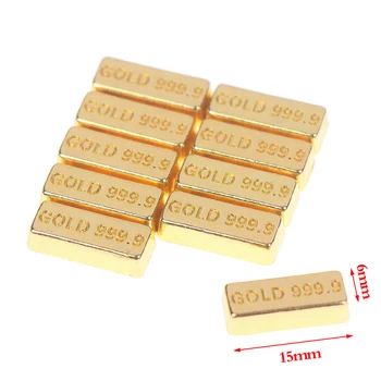 10buc/set 1:12 casă de Păpuși în Miniatură Lingouri de Aur de Monede Model de Casă de Păpuși Jucării
