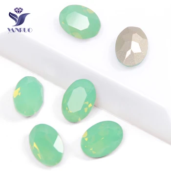 YANRUO 4120 Oval Pacific Opal Cristal K9 Coase Pe Cristale Cu Gheare Strasuri Cusute Pietre de Diamant Pentru Îmbrăcăminte