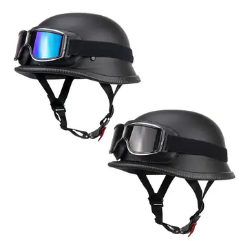 Căști De Motocicletă Jumătate Capace De Craniu Retro Motocicleta Pălărie Pilot Pălărie Și Ochelari De Protecție Costum De Accesorii Casca De Pilot Pentru Bărbați Și Femei