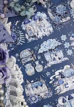Zână Castel Luna Washi Banda PET Planificator DIY Carte Face Scrapbooking Plan Autocolant Decorativ