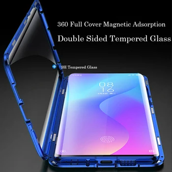360 Complet De Protecție De Metal Magnetic Caz Pentru Samsung Galaxy Note8 9 10 Plus 20 Ultra Față-Verso De Sticla Capac Transparent