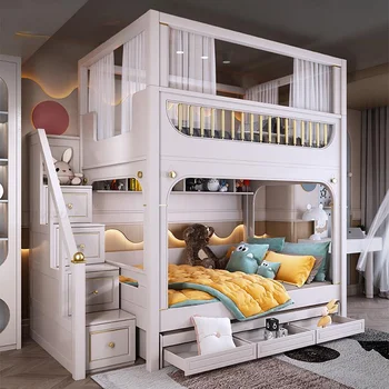 De Lux Multifunctional Pentru Copii Paturi Supraetajate Gard De Siguranță De Stocare Mare Pentru Copii Paturi Coreean Camas Dormitorio Mobilier De Dormitor
