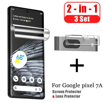 2 În 1 pentru Google Pixel 7A Lentilă aparat de Fotografiat Protector Ecran Protector de Film Protector pentru Google Pixel 7A Obiectiv Film Sticlă Călită