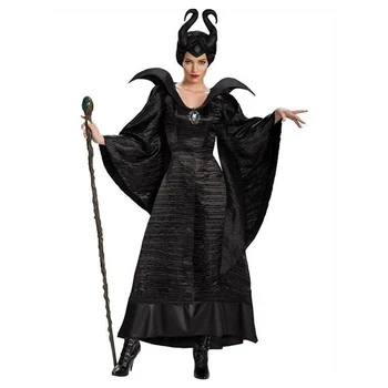 Negru Costum Vrajitoare Halloween Somn Blestem Regina Drama Rochie de Performanță Etapă Uniformă costume de halloween pentru femei adulte