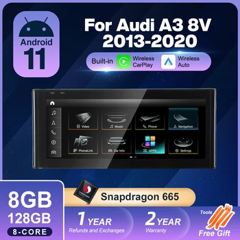 Android 11 8+64 Wireless CarPlay Pentru toate modelele Audi A3 8V 2013-2020 Player Multimedia, Navigare GPS WiFi Stereo Autoradio Netflix