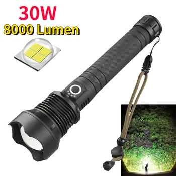 Foarte Puternic Lanterna LED-uri USB Reincarcabila cu Zoom Super-Luminos Lung Împușcat în aer liber Patrulele de autoapărare Tactice Torch Lampă