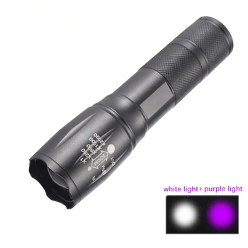 2-În-1 Lampă Albă Dublu Lampă Retractabil Lanterna Zoom LED Lumina UV animale de Companie Pata de Urina Detector de Exterior Instrument