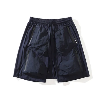 Laterale cu Fermoar și Buzunare Vibe Stilul Streetwear Mens Cargo pantaloni Scurți de Vară Harajuku Hip Hop Cordon Liber Genunchi Lungime Pantaloni