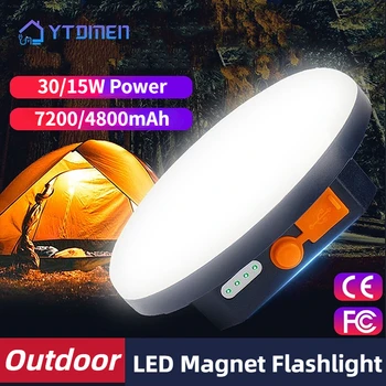 Camping Felinar Portabil de Mare Putere baterie Reîncărcabilă Lumina LED-uri în aer liber, Magnet Lanterna Cort Lampa de Lucru de Reparații de Pescuit de Iluminat