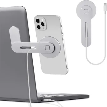 Noi Magnetic Laptop Suport de Telefon de Încărcare Wireless Monitor Stand Pliabil Telefon de Montare Partea de Monitor Suport pentru iPhone Samsung