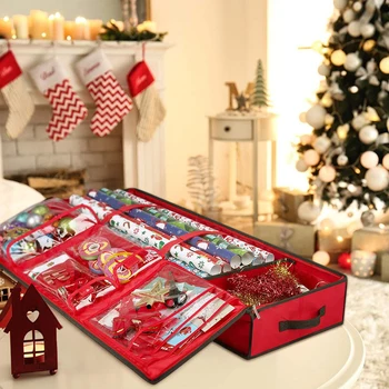 Cadou De Crăciun Organizator Geantă De Vacanță Cununa De Depozitare Sac De Mari Dimensiuni, De Înaltă Calitate, Oxford Pânză Pom De Crăciun Sac De Depozitare Roșu
