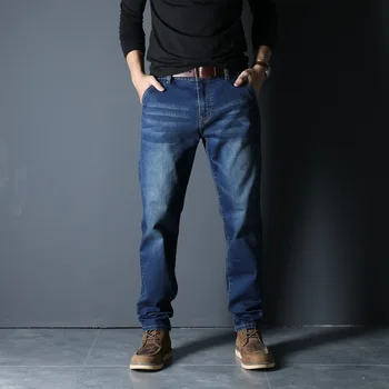2023 Noua Moda Casual Slim Blugi Barbati este Simplu Pantaloni pentru Bărbați de Înaltă Calitate Blugi Largi Spălat Blugi Ripped Denim Blugi Conice