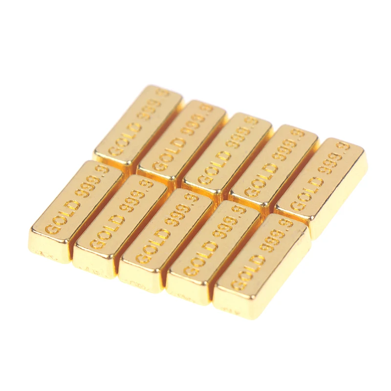 10buc/set 1:12 casă de Păpuși în Miniatură Lingouri de Aur de Monede Model de Casă de Păpuși Jucării5