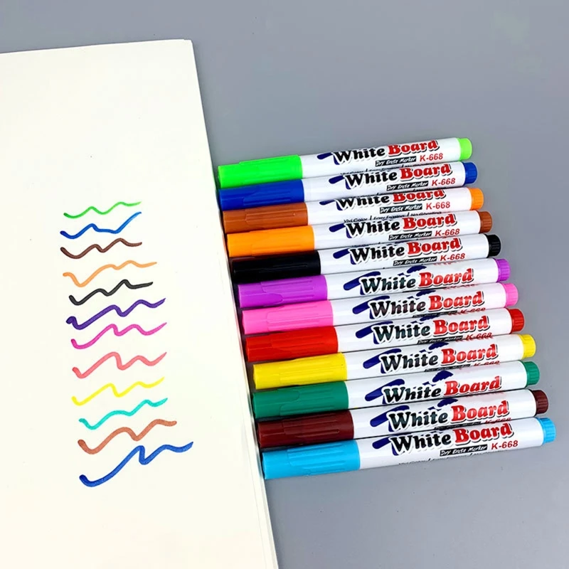 12 Culori Whiteboard Markere Erasable Colorate, Stilouri-Marker Creta Lichid Pixuri pentru Birou Școală Tabla Tabla5