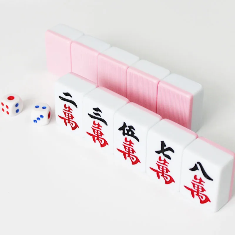 42 mm set Mahjong Joc de Masă de Înaltă Calitate Mahjong Qrange Roz 144pcs Frecarea mâinilor Gresie Mahjong Chineză Amuzant joc Joc de Familie5