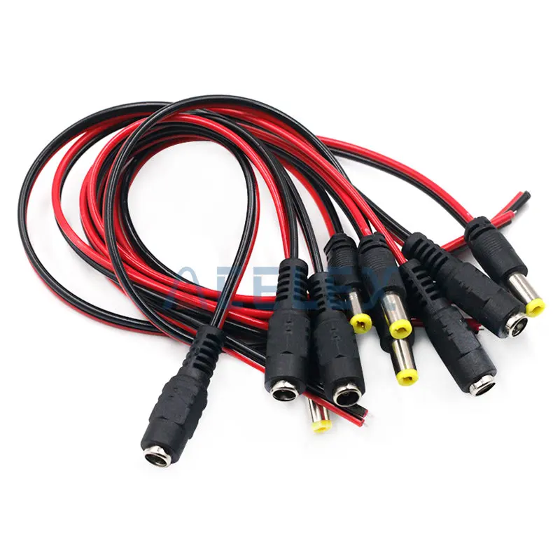 5pcs DC putere de sex masculin de sex feminin cablu 12V DC Plug cablu Adaptor Conector pentru CCTV aparat de Fotografiat DC mufa 5.5*2.1 mm 5.5x2.15