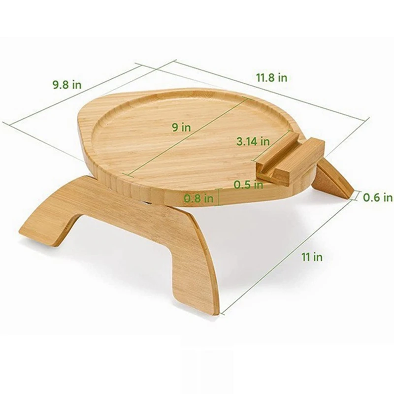 Bambus Canapea Tava De Masa Clip Pe Partea Tabelul Canapea Braț Rotativ 360° Suport De Telefon, Canapea Tava Pentru Braț5
