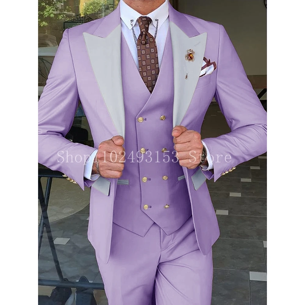 Cele Mai Recente Modele 2023 Costum Barbati Slim Fit De 3 Bucăți De Moda Elegant Formale Cavalerii De Onoare La Nunta Costume (Sacou+Vesr+Pantaloni)Terno Masculino5