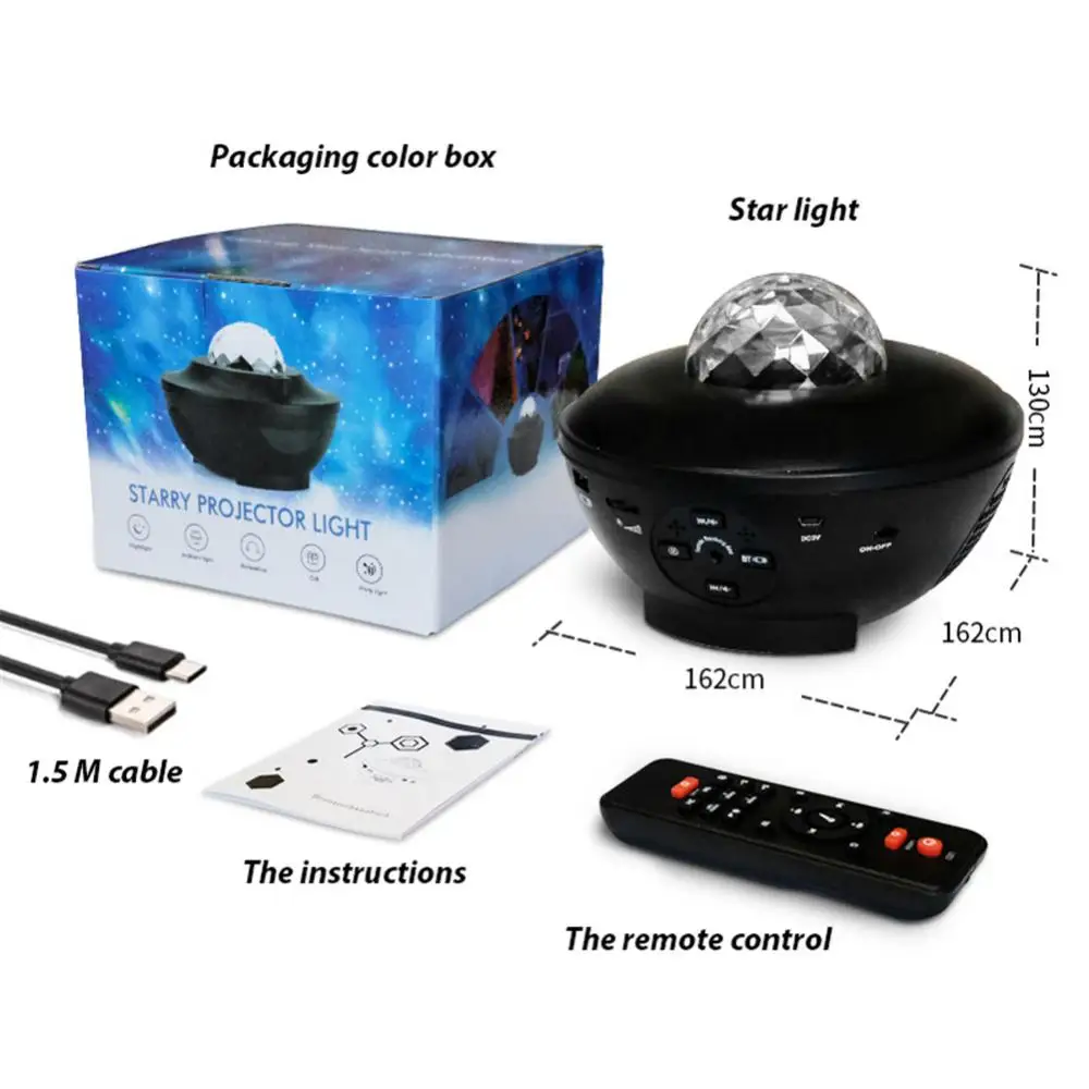 Colorat Cerul Înstelat Galaxy Proiector Veioza Copil USB Music Player Stele Noapte Romantică la Lumina Laser Lampa de Proiecție5