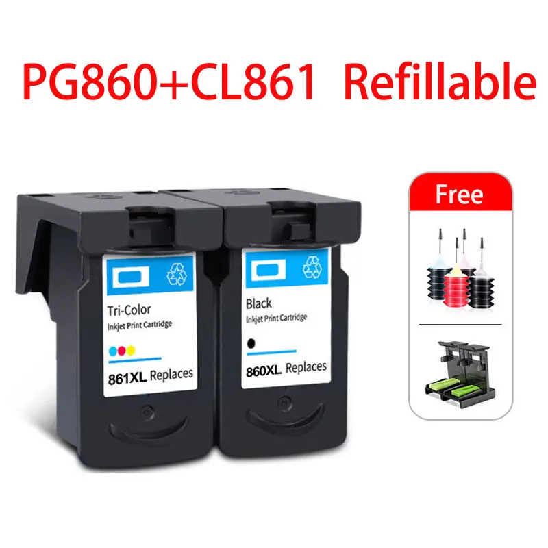 Compatibil Refillable Cartuș de Cerneală Pentru Canon 860 861 PG860 CL861 PIXUS TS5380 Printer5