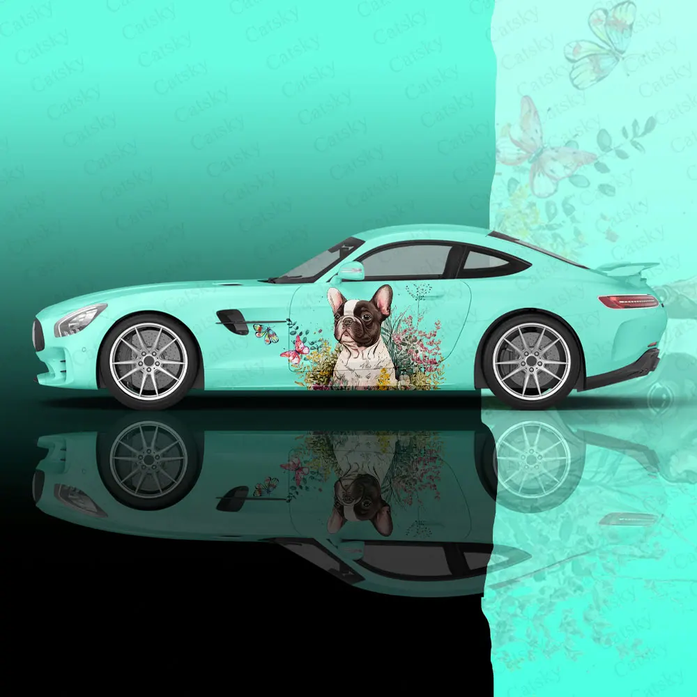 Câine Animal și Flori Mașină Folie Proteja Autocolant Auto Decal Autocolant Creatoare Universale Masina de Dimensiuni Corp Aspectul Decorativ Autocolant5