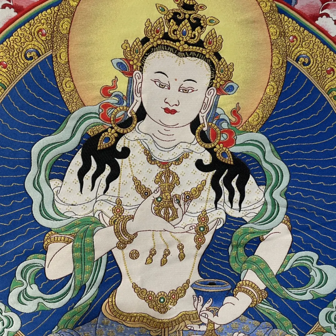 De înaltă precizie Thangka Broderie Bodhisattva Guanyin, dimensiune 50x70cm5