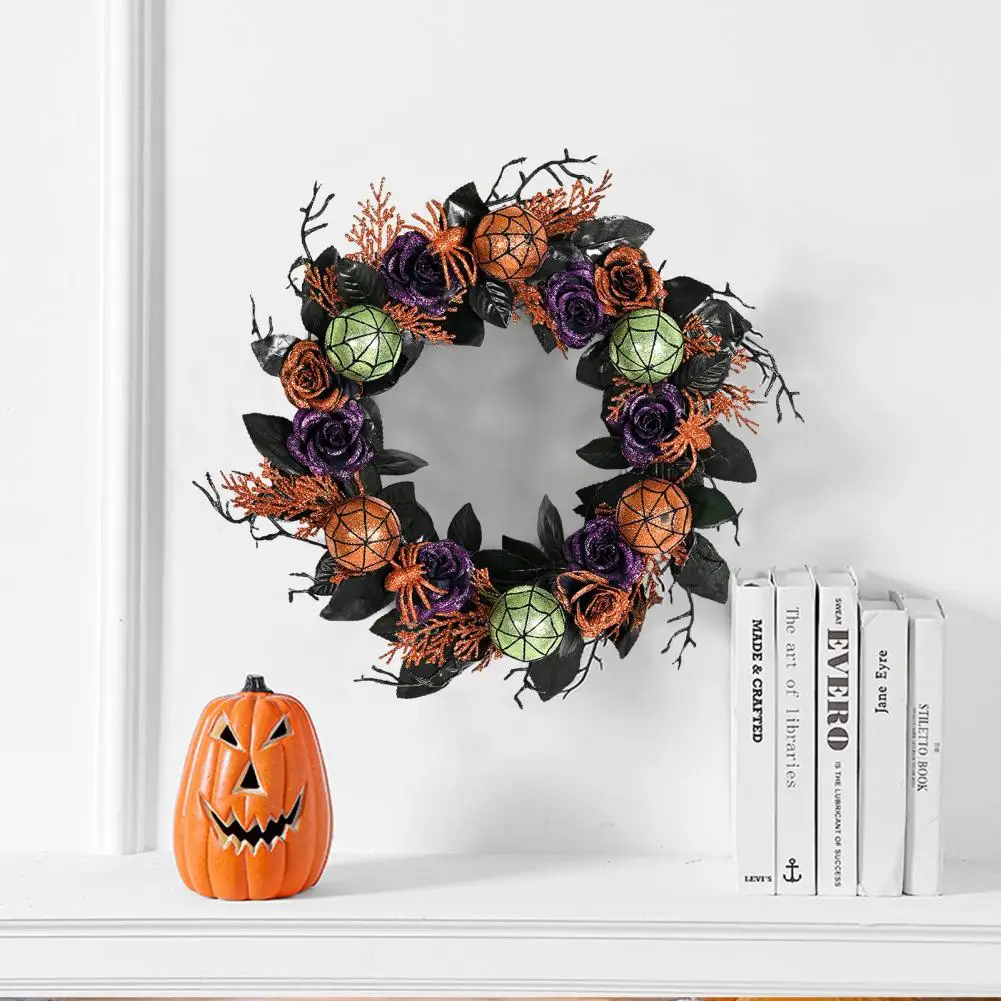 Durabil Ghirlanda Halloween Faux Crescut Ghirlanda Halloween Infricosator Halloween Coroane de flori Realiste Ușa din Față Decor pentru Interior/exterior5