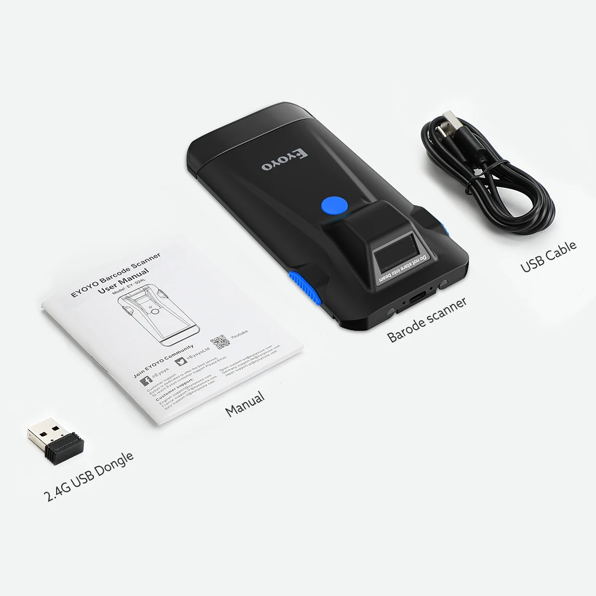 Eyoyo 2D Telefonul Înapoi Clip Bluetooth Scanner de coduri de Bare data Matrix Cod 1D 2D de coduri de Bare QR Reader Android și IOS Sistem de5