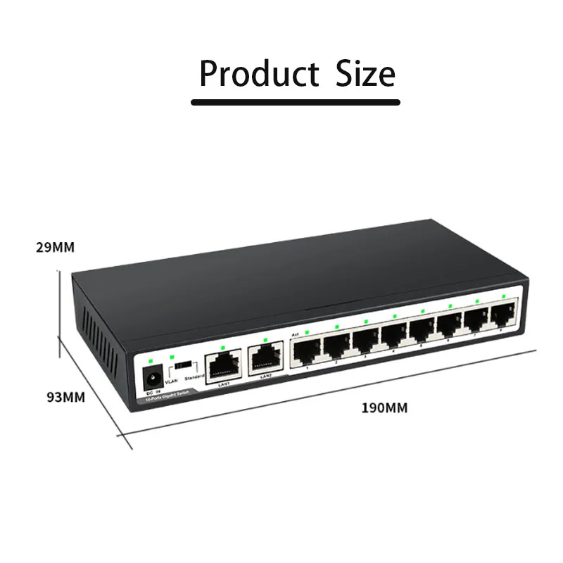 Fast Ethernet joc 10Ports switch gigabit Internet Splitter Ethernet Inteligent de Rețea de Comutare 10/100/1000mbps RJ45 Hub RJ45 comutator5