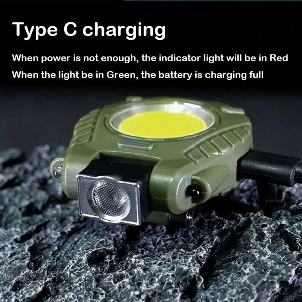 LED+COB Breloc Lanterna Tip C Portabil Reîncărcabilă Lumina de Lucru Magnetic Pălărie Clip Lumini Impermeabil Buzunar Felinar Camping5