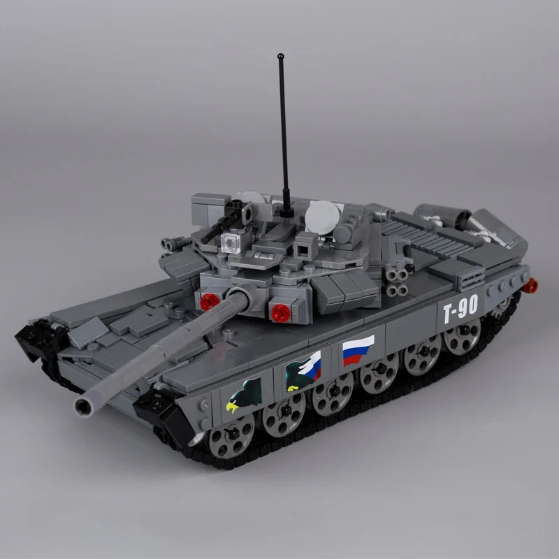 MOC WW2 Militare Rusia T-90 Tanc Principal de Luptă Blocuri Soldat al Armatei Cifre Vehicul Blindat Masina Arme Cărămizi Jucarii Baiat5